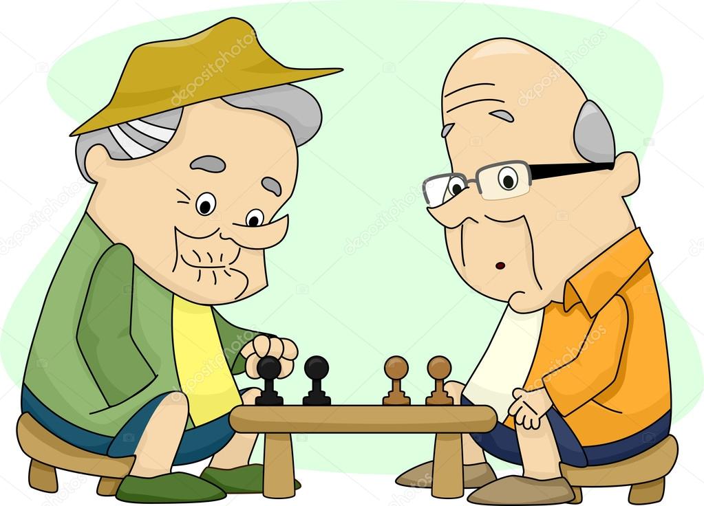 Velhos a jogar xadrez Ilustração por ©lenmdp #20978919